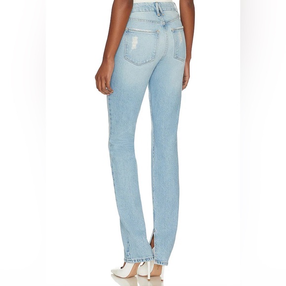 Good American Good Classic Jeans in Indigo267 High Rise Split Hem Size 14/32 - Picture 9 of 14